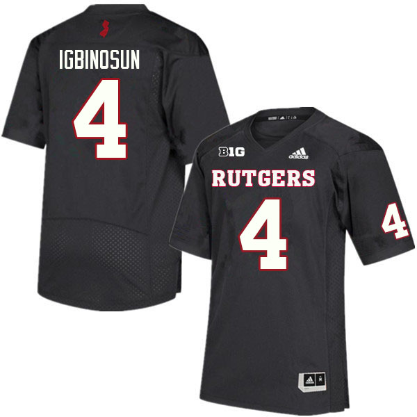 Men #4 Desmond Igbinosun Rutgers Scarlet Knights College Football Jerseys Sale-Black